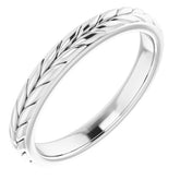 14K White 3 mm Leaf Band